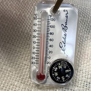 Eddie Bauer Thermometer Compass Mini Key Chain w/ Wind Chill 2”